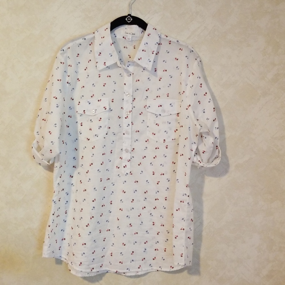 Eden & Olivia cute moped print top